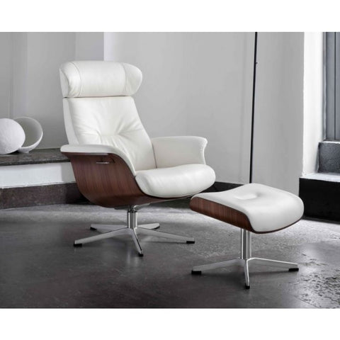 TIMEOUT RECLINER FANTASY WHITE / WALNUT