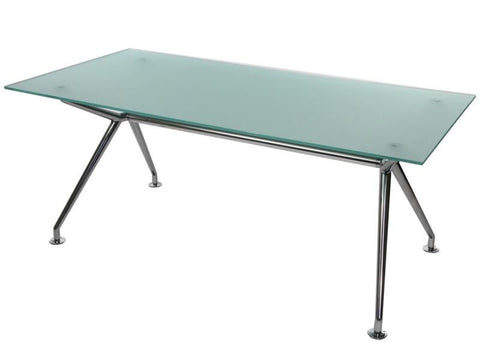 W-TABLE 900 X 1800 POLISHED ALUMINIUM CLEAR GLASS