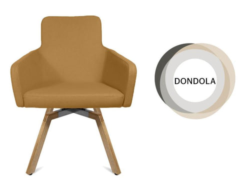 W-CUBE 1 ARMCHAIR WOOD BASE LEATHER COGNAC