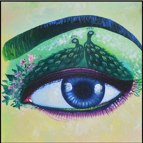 Peacock Eyes 90cm x 90cm (H)
